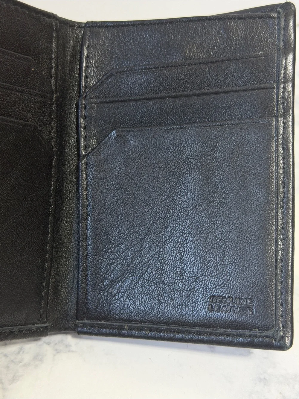 Fossil Evan zip black leather slim trifold men’s wallet